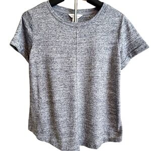 Liz Claiborne Grey Blue Crew Neck T-Shirt S Casual Athleisure Minimalist Basic